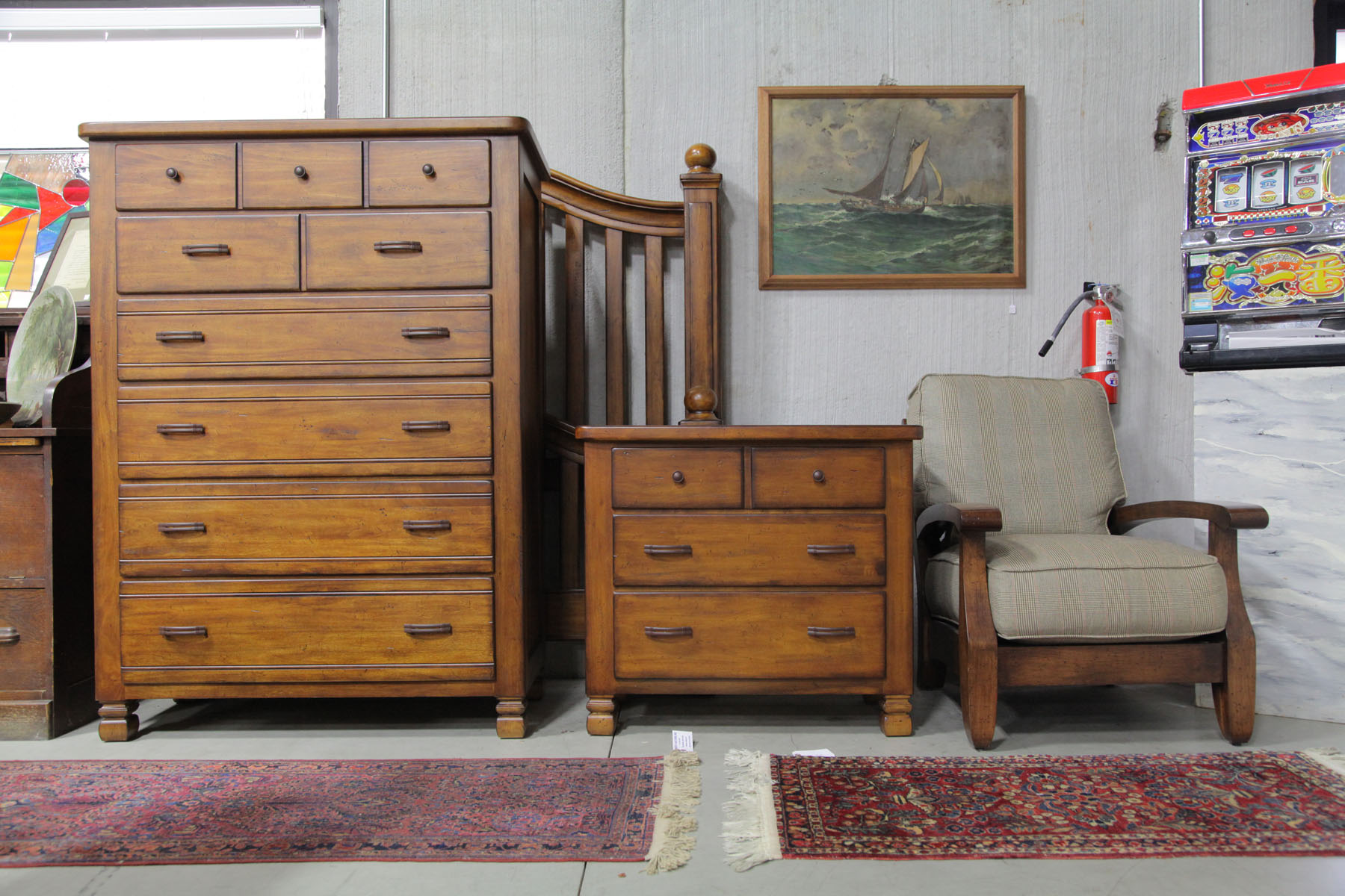 Appraisal: THREE PIECE MATCHING BEDROOM SUITE AND CHAIR China th century