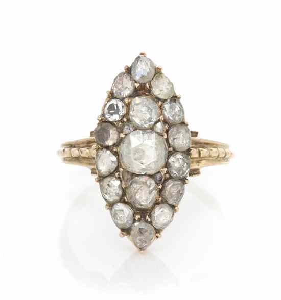 Appraisal: A Yellow Gold and Rose Cut Diamond Ring consisting of