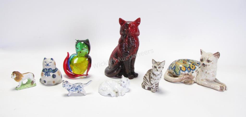 Appraisal: Group of Decorative Cat Figures eight total including Royal Doulton