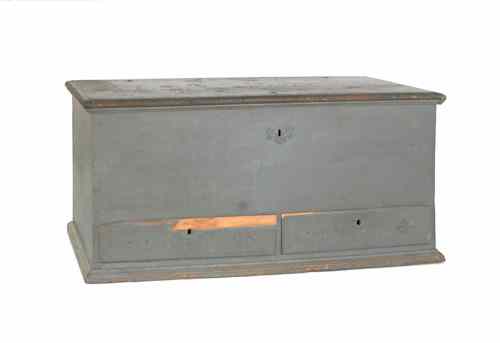 Appraisal: Pennsylvania painted pine blanket chest ca retaining an old blue