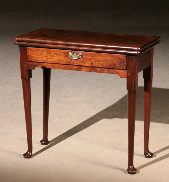 Appraisal: George III Mahogany Fold-Top Tea Table Last Quarter th Century