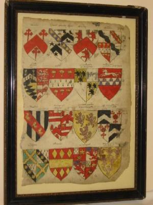 Appraisal: ENGLISH SCHOOL Study for sixteen Coats of Arms unsigned x