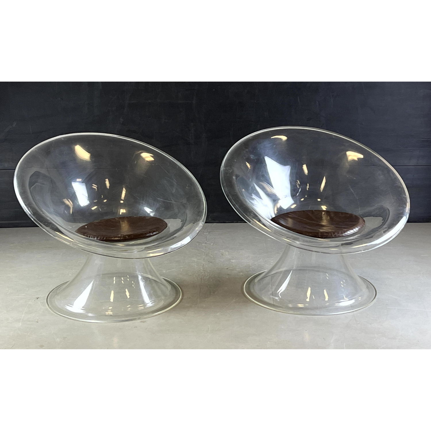 Appraisal: Estelle and Erwin Laverne lucite Lounge Chairs Buttercup Chairs Black