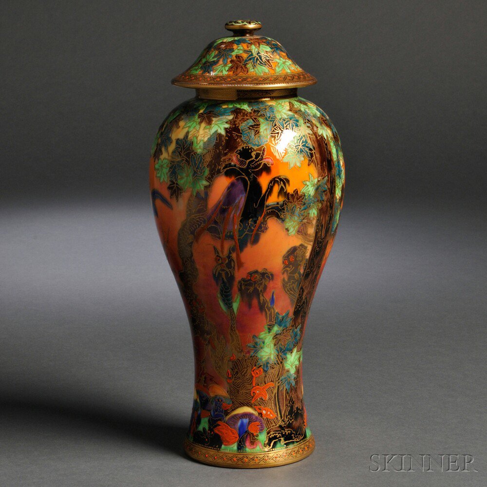 Appraisal: Wedgwood Fairyland Lustre Vase and Cover England c pattern Z