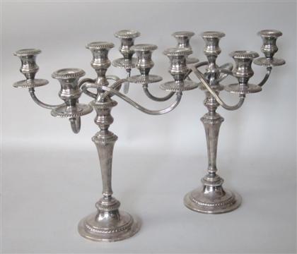 Appraisal: Pair of five-light sterling silver candelabra gorham corporation providence ri