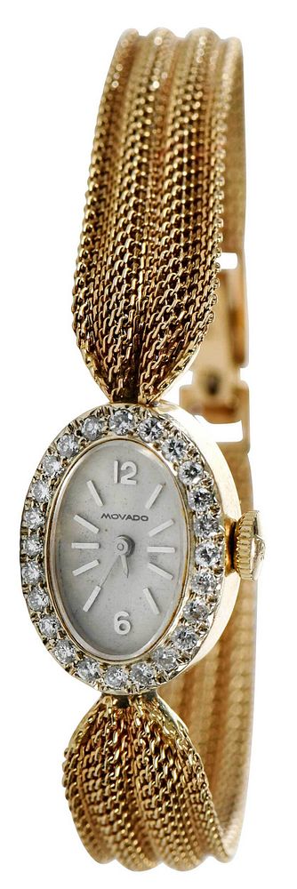 Appraisal: Movado Retro kt Diamond Watch x mm case bezel with