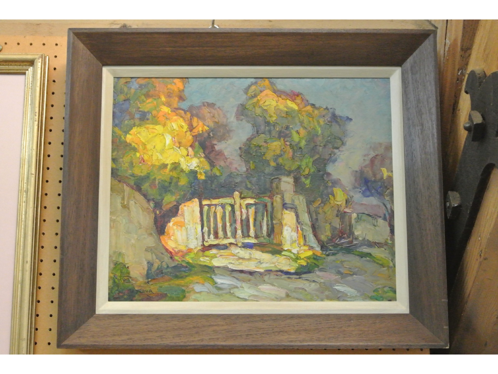 Appraisal: A th century oil painting on board showing a garden