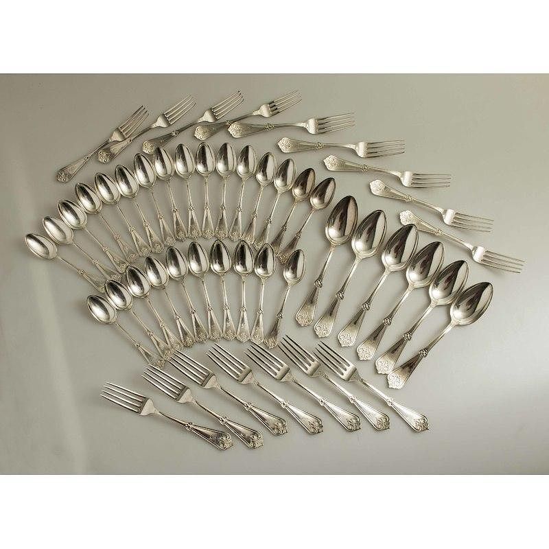 Appraisal: Schulz Fischer Silver Flatware Pacific Pattern piece Schulz Fischer silver