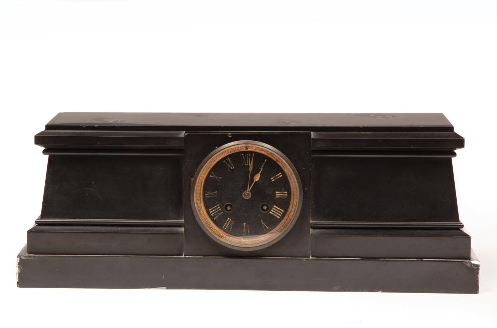 Appraisal: Antique French Carved Slate Clock Base with Japy Freres striking