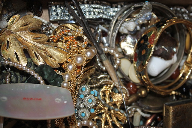 Appraisal: TWO BOXES OF MISCELLANEOUS COSTUME JEWELLERY beads etc