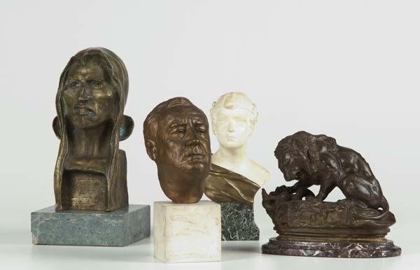 Appraisal: CLASSICAL SCULPTURE Four works of art three busts and one