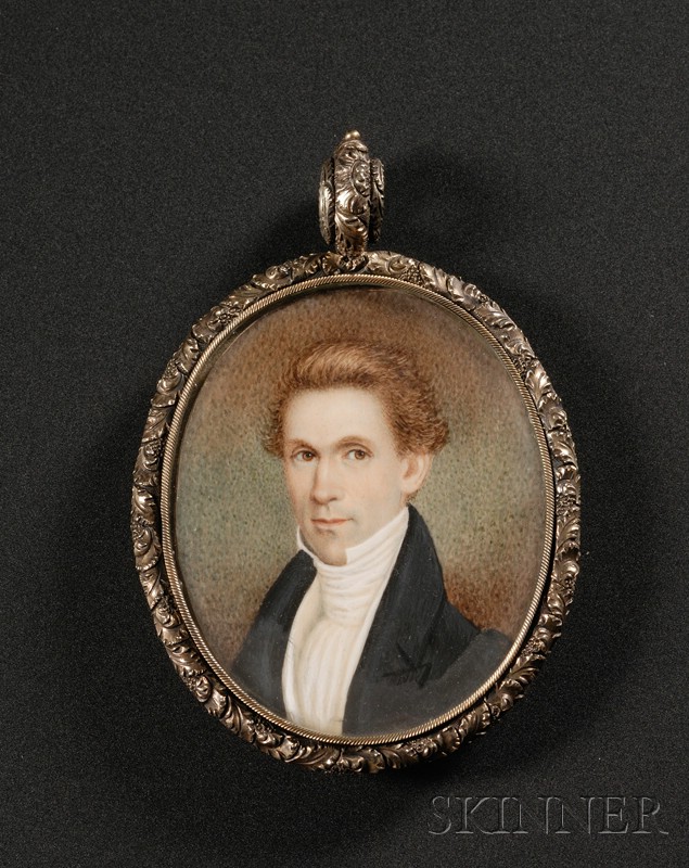 Appraisal: Portrait Miniature of a Gentleman with Ginger-colored Hair c unsigned