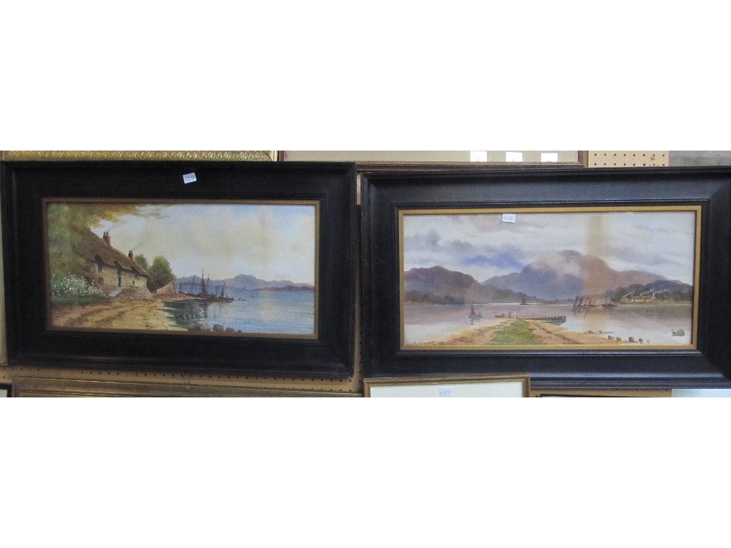 Appraisal: Pair of watercolour coastal scenes both signed W Glover