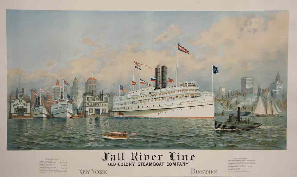 Appraisal: CHROMOLITHOGRAPH - Coastal Steamer 'Priscilla' Fall River Line Old Colony