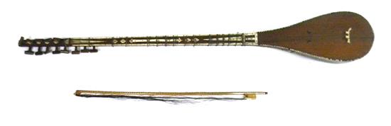 Appraisal: Tanbur sitar with bow th th C wooden with bone