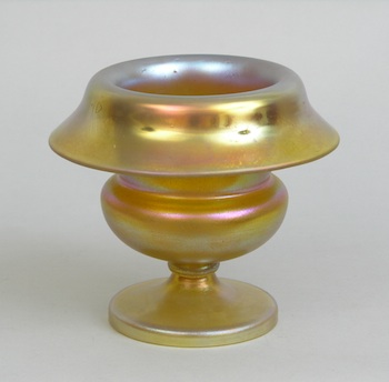 Appraisal: Attributed Loetz Gold Iridescent Pedestal Vase Austrian ca A gold