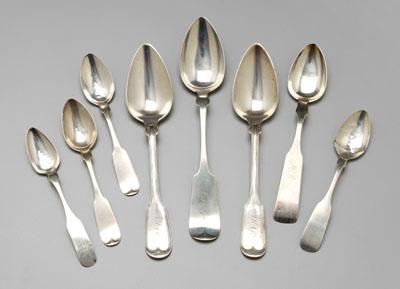 Appraisal: Southern coin silver spoons four pieces New Orleans Hyde amp