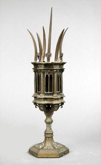 Appraisal: Venetian Gothic-Style Gilt-Metal Table Lamp x in