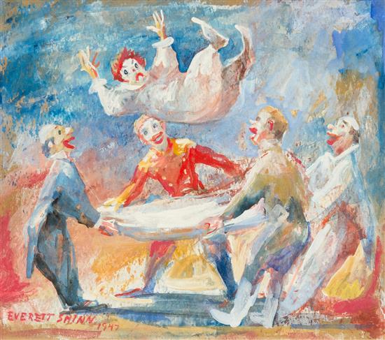 Appraisal: Sale Lot Everett Shinn American - Circus gouache on paper