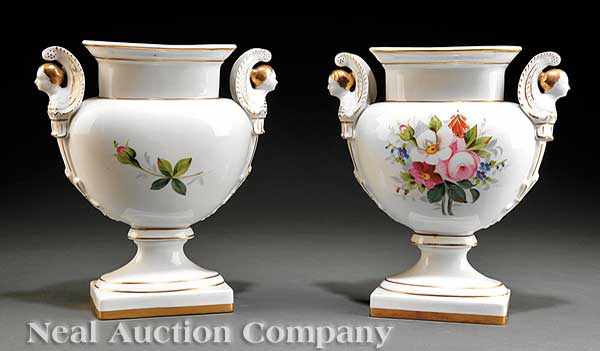 Appraisal: A Pair of Vista Alegre Gilt and Polychrome Porcelain Garniture