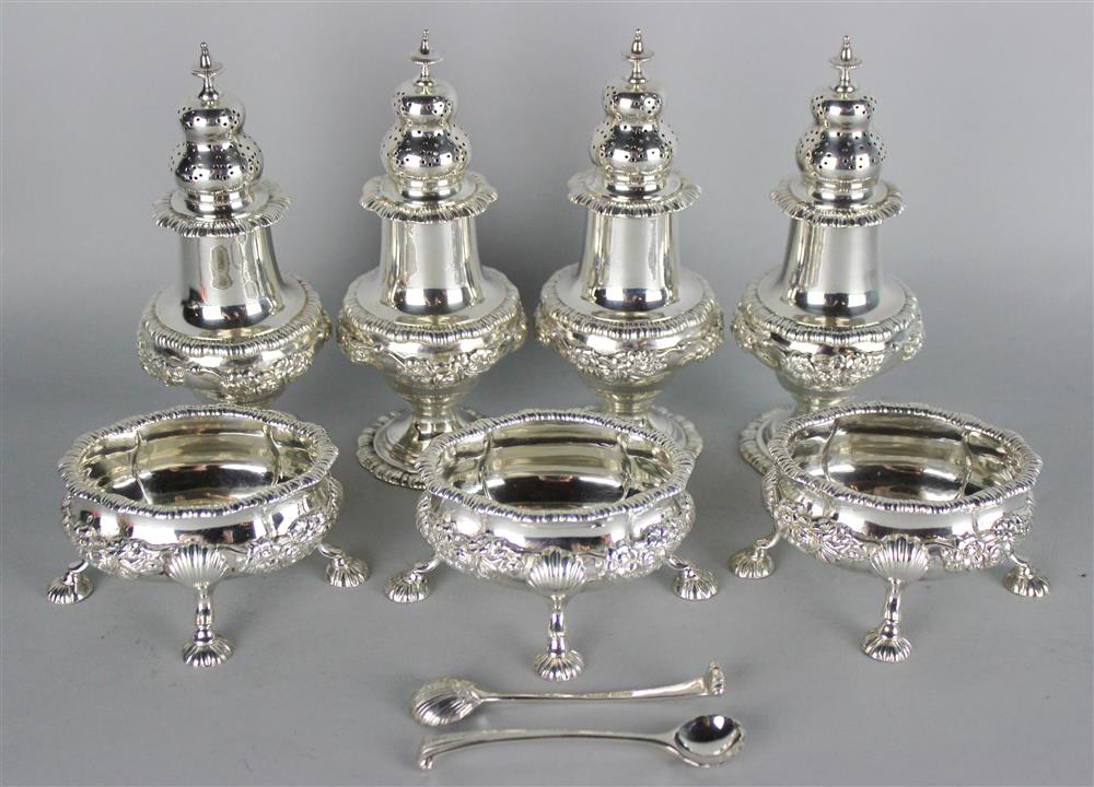 Appraisal: SEVEN CRICHTON BROS SILVER TABLEWARES including four casters and three