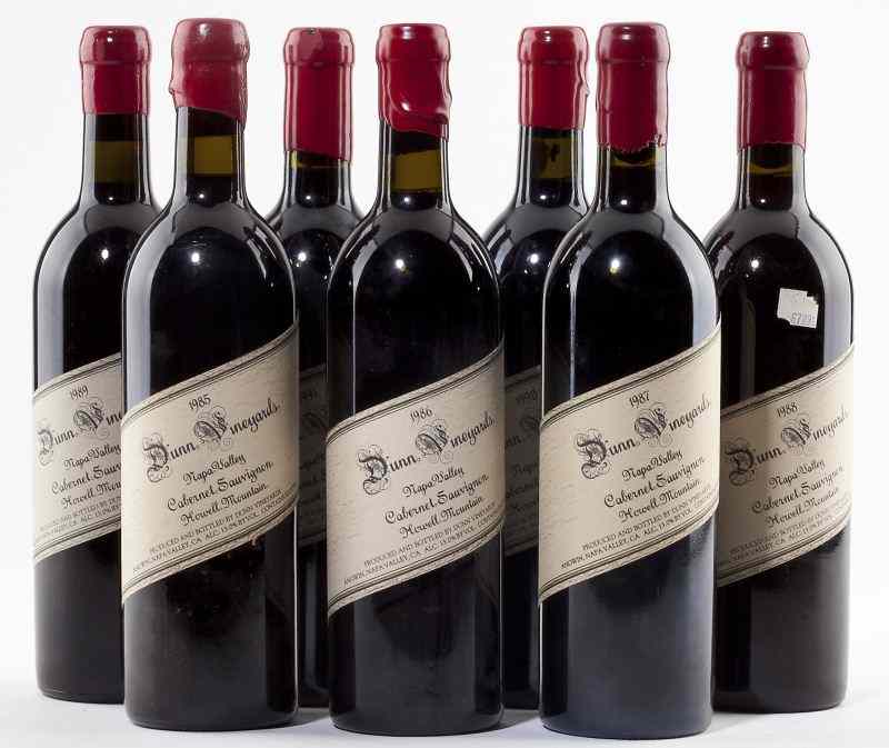 Appraisal: Dunn total bottles -year vertical Vintage Howell Mountain into neck