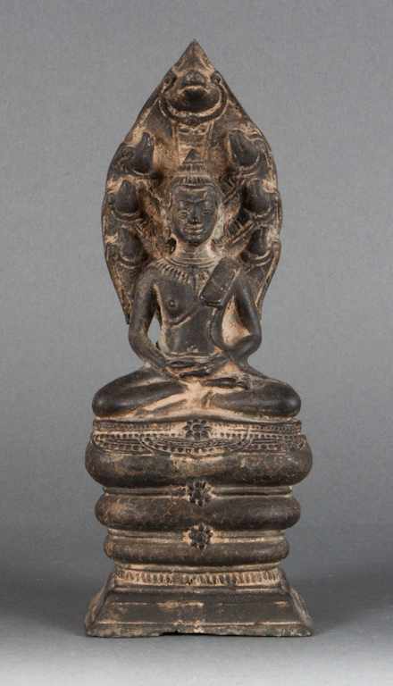 Appraisal: Indian bronze Buddha modeled as figure in traditional seated pose