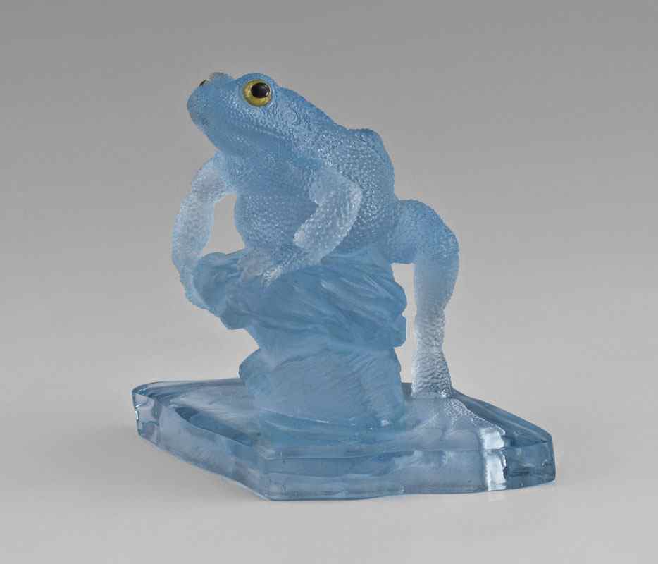 Appraisal: ART GLASS FROG OR TOAD Lalique quality frosted and textured