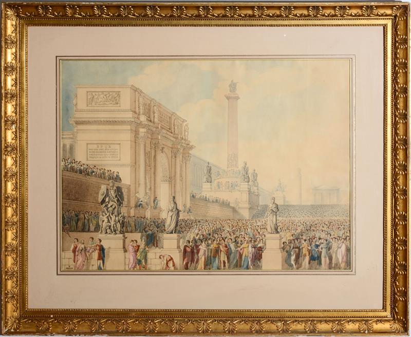 Appraisal: FRANCESCO COCCHI - SCENE IN ROME Watercolor and ink on