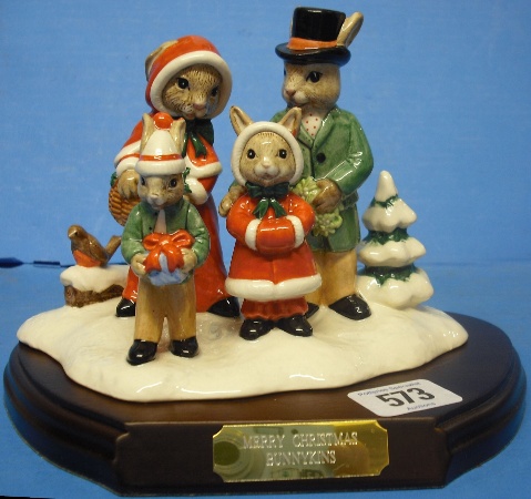 Appraisal: Royal Doulton bunnykins tableau Merry Christmas DB Boxed With Certificate