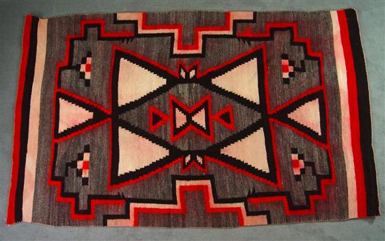 Appraisal: Navajo Indian Rug Circa In gray white black and red