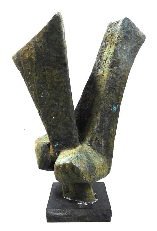 Appraisal: Betty Gilman American - bronze abstract sculpture dimpled finish 'Y'