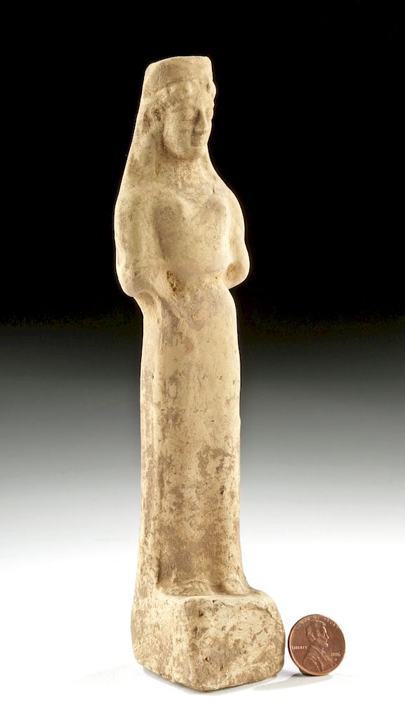 Appraisal: Western Greek Terracotta Female Kore Figure Western Greece Archaic Period