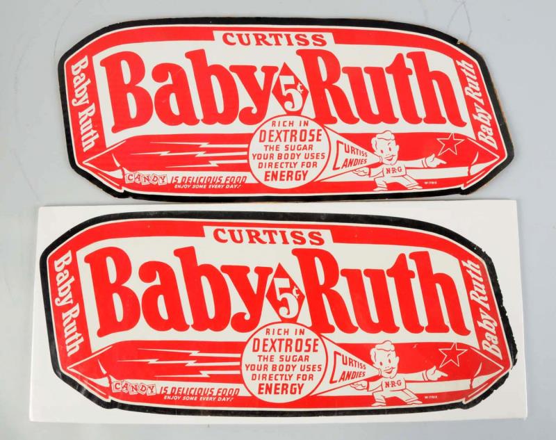 Appraisal: Lot Of Baby Ruth Candy Signs This lot includes a