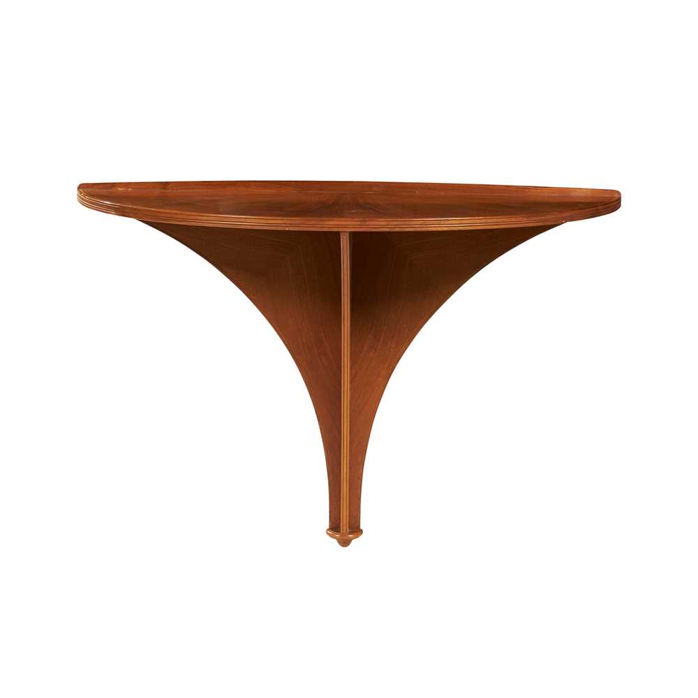 Appraisal: EDWARD BARNSLEY - HANGING CONSOLE TABLE CIRCA walnut with sycamore