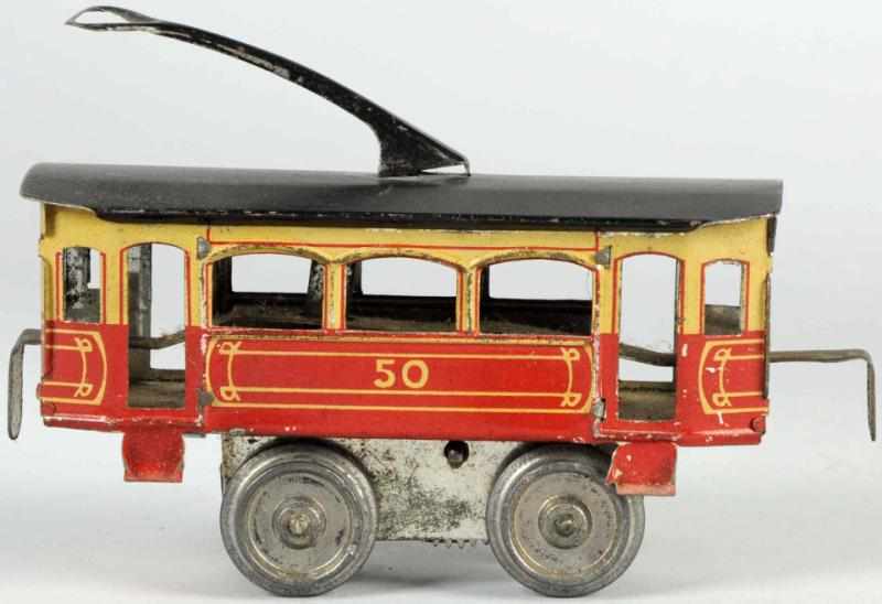 Appraisal: Tin Litho Jean Schoenner Trolley Wind-Up Toy German Marked No