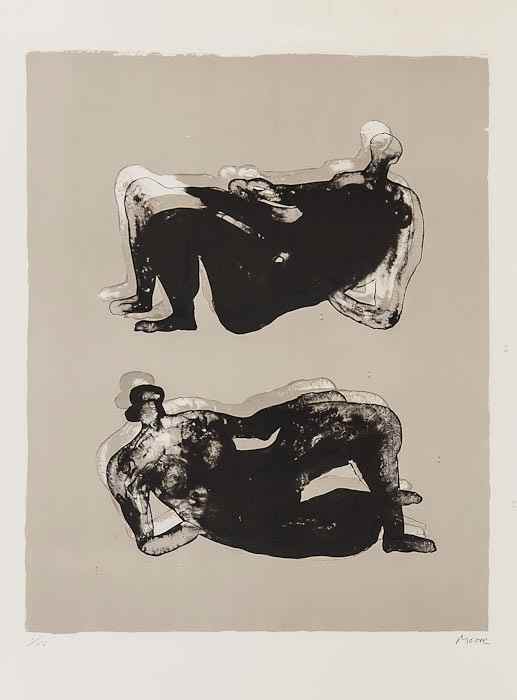 Appraisal: Henry Moore - Two Reclining Figures c lithograph printed in