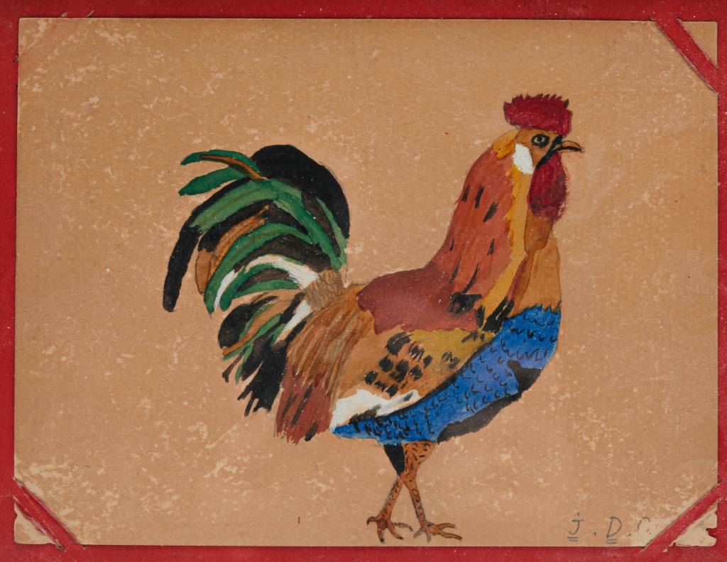 Appraisal: AMERICAN FOLK ART PAINTING OF A ROOSTER Attributed to Pennsylvania