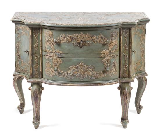 Appraisal: Sale Lot A Venetian Style Painted and Silvered Commode th