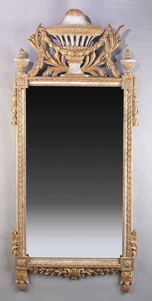 Appraisal: An Italian Neo-Classical-Style Carved and Gilt Mirror urn crest draped