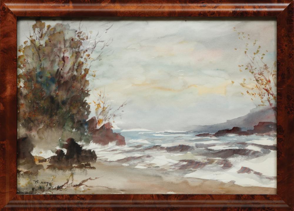 Appraisal: Nestor Hippolyte Frug American Louisiana - The Shore watercolor on