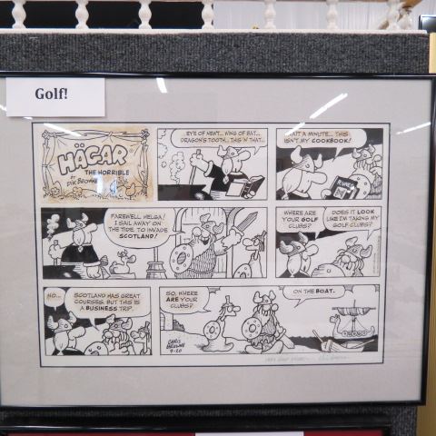 Appraisal: Original Hagar the Horrible Comic Strip golf related signed by