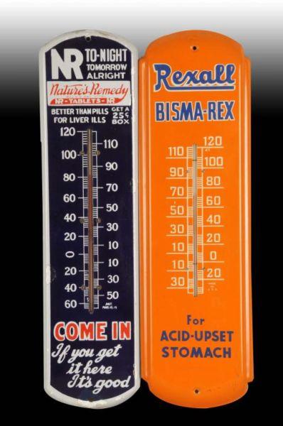 Appraisal: Lot of Thermometers Description Rexall and Nature's Remedy Tin and