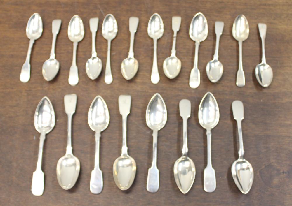 Appraisal: TWENTY ASSORTED SILVER SPOONS including English sterling coin silver and