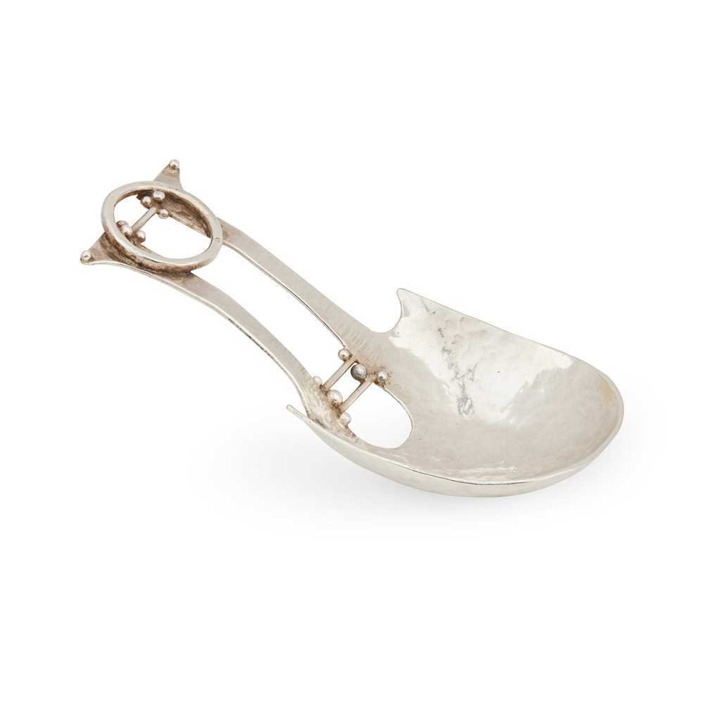 Appraisal: FRANCES MACDONALD MCNAIR - ATTRIBUTED DESIGNER CADDY SPOON CIRCA white