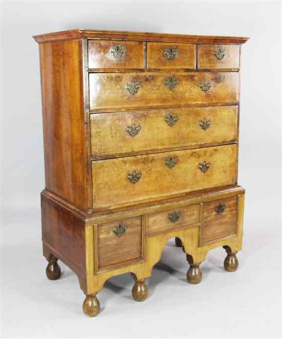 Appraisal: An early th century and later walnut chest on stand