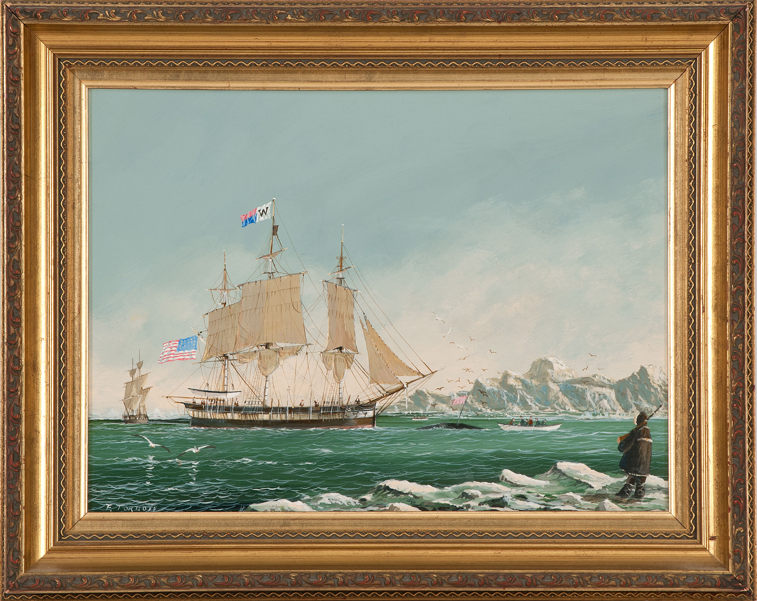 Appraisal: FREDERICK TORDOFFAmerican b Whaling Ship in the Ice depicting an