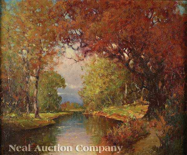 Appraisal: J Ambrose Pritchard American - Autumn Day oil on canvas