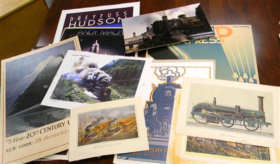 Appraisal: Collection of railroad posters and prints including some Aldophe Mouron