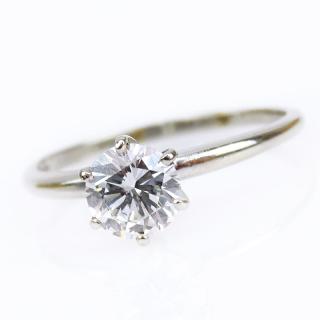 Appraisal: Carat Round Brilliant Cut Diamond and Karat White Gold Engagement